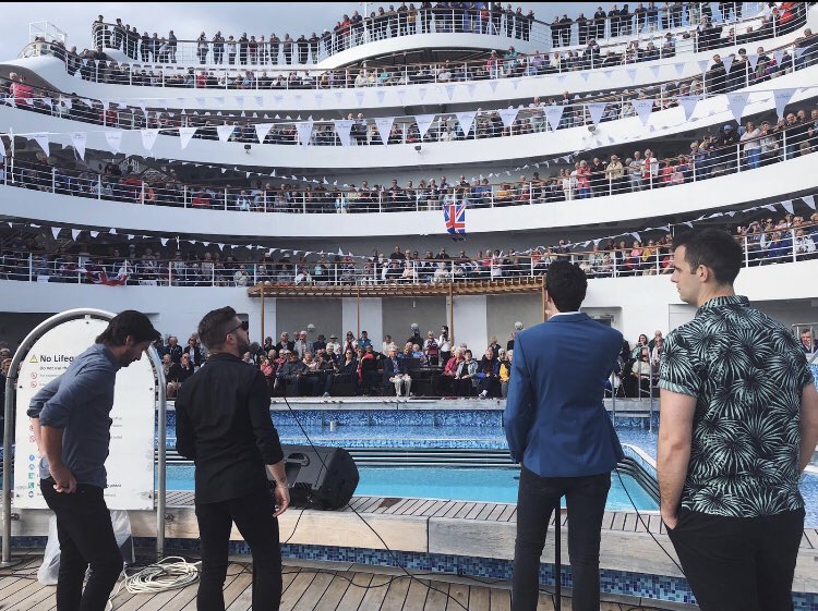 Our brothers, <a href="/The4tunesgroup/">The 4Tunes</a> singing on the last ever sail away on <a href="/pandocruises/">P&O Cruises</a> #Oriana before she retires