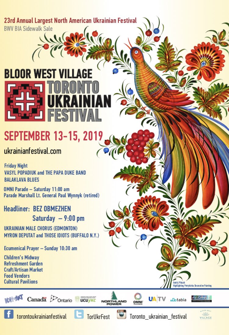 TorUkrFestival's tweet photo. Our newest poster was just released!
Join us for the 23rd annual BWV Toronto Ukrainian Festival. https://t.co/aldom2mnju