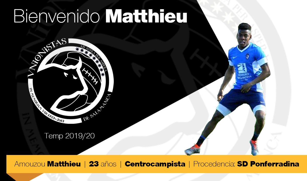 ⬆ FICHAJE | El mediocentro francés Matthieu, nuevo jugador de Unionistas de Salamanca. Procede de la @SDP_1922, club con el que ha logrado el ascenso a Segunda División. ¡Bienvenido! 👉🏼 bit.ly/Matthieu_