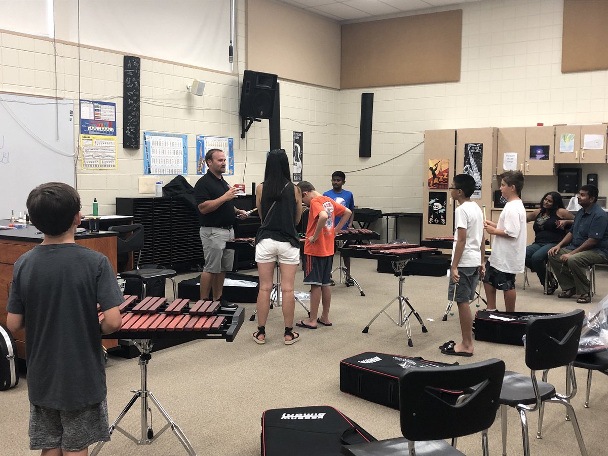 Off to a great start with our beginning percussionists and cellist! #firstlessons #beginningbandandorchestra #team158