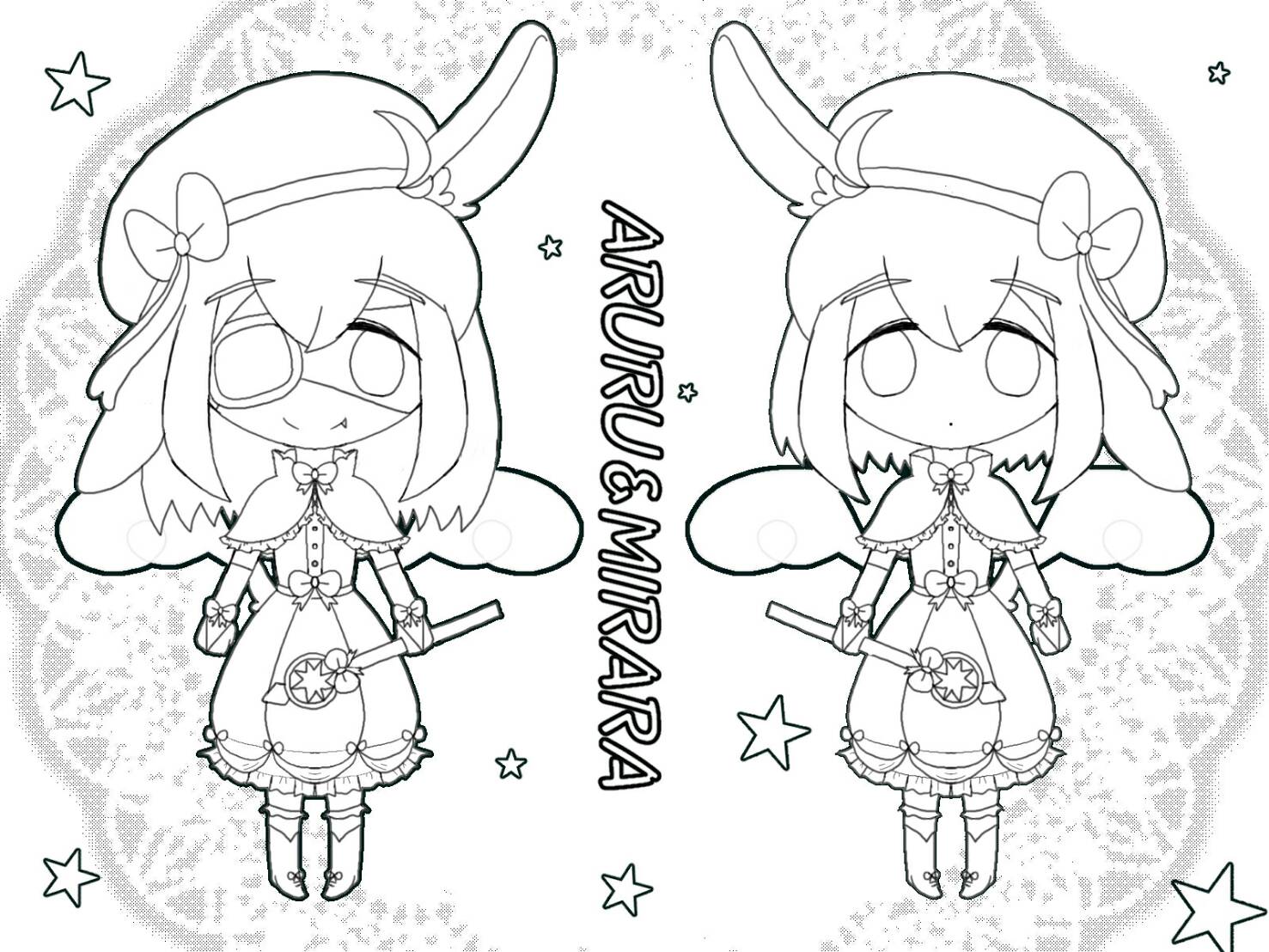 Lime フォロワーさんのニンフィア擬人化が見たい 双子の魔法使い アルルとミララ また塗り絵作ってた