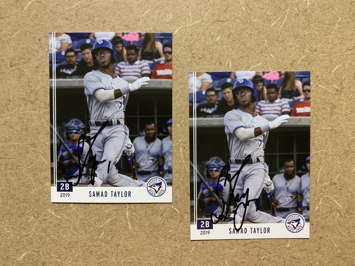 memorabiliaddy's tweet photo. #SamadTaylor #baseball @FloridaStateLg @MiLB @DunedinBlueJays @MLB @BlueJays #TopProspect #IPS #Autograph #Autographs #Autographed #AutographCollector #AutographCollection #Memorabilia #ClassAct #GreatGuy #ThankYou #IPSuccess #IPAutograph https://t.co/f0nXFu8ujf