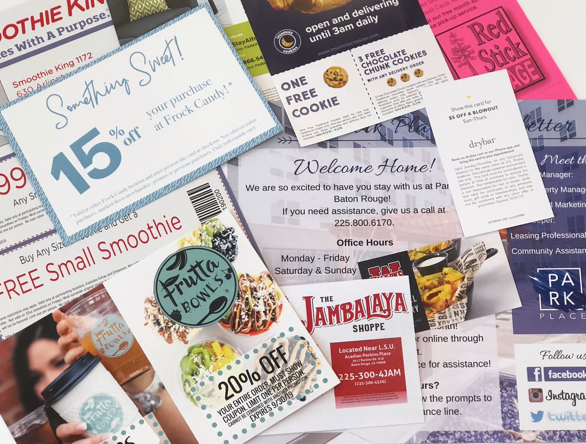 parkplacebr's tweet photo. Sneak peak at some of the goodies we have in our Move-In packets! 💕 what are you most excited for?! There is just TWO more days until move in. 👏😍🤩 #SeriousGoodies #SeriousFun #FriYAY https://t.co/FqJfPAetm9