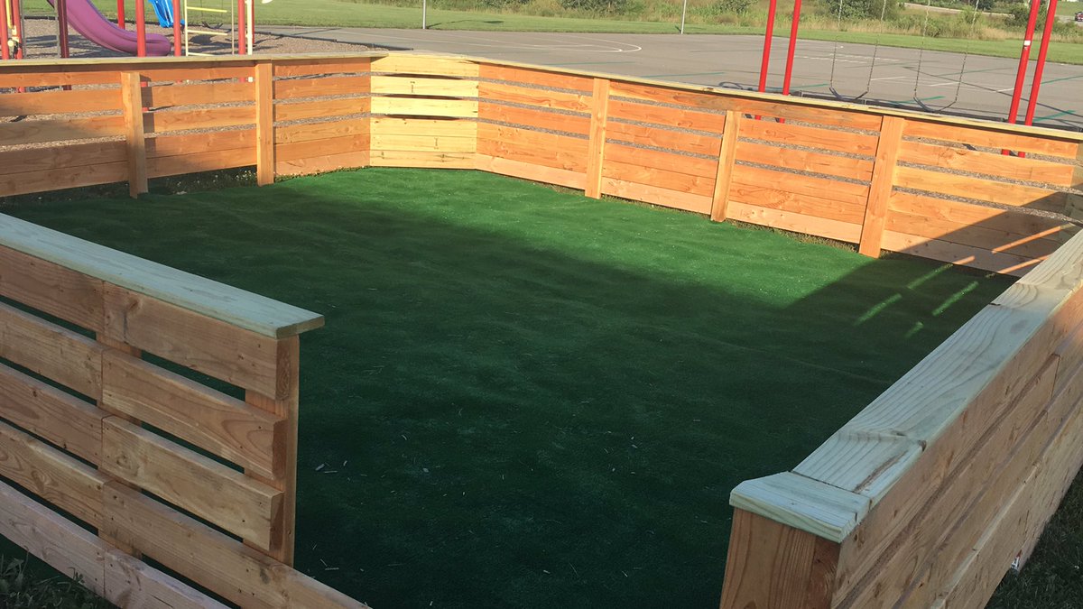MrHoganPCESPE's tweet photo. Almost finished with the Summer project! Should be a fun addition! #teacherprojects #justbuildit #pcesmustangs #gagaball https://t.co/2hD6IxhYYa