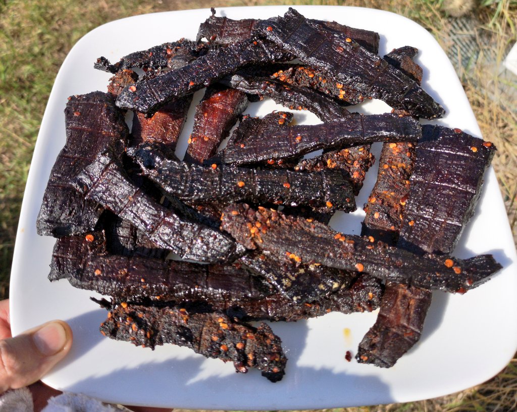 TangoHotelChar2's tweet photo. Cannabis infused bud light marinated maple Hickory smoked jerky! Stupid good.... https://t.co/A8lSLbjMAg