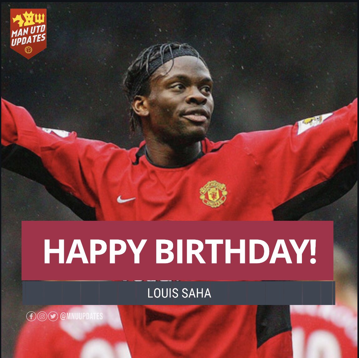 Happy 41st birthday to former United s No.9 Louis Saha.    