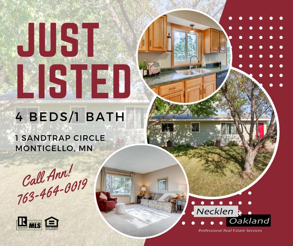 NowrealtyMn's tweet image. #JustListed in #MonticelloMN. Well maintained #onelevel #Homeforsale. Roof '11, Windows '16, room to build #equity in basement. 3 bedrooms on the ML + 1 in the basement. Large, private lot w/lots of space to build another garage. tours.virtuance.com/1393536