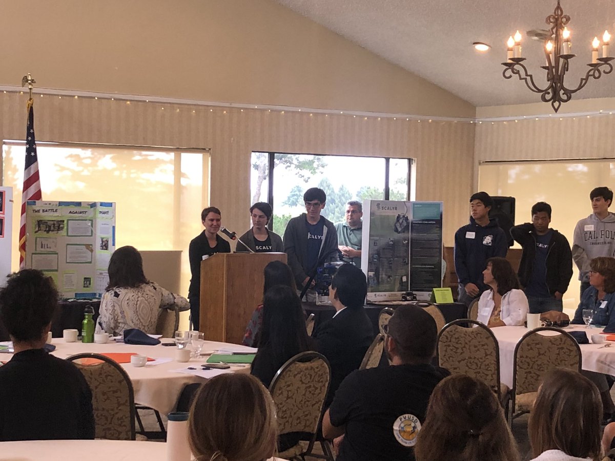AptosHigh's tweet photo. AHS Robotics team &amp; Environmental Science students making AHS &amp; PVUSD proud at the Santa Cruz County Office of Ed admin kick off! #collegeandcareerreadymariners #sciencechangeslives #oneteam @mlrod32 @PajaroValleyUSD https://t.co/tvIgO5Ga9Z