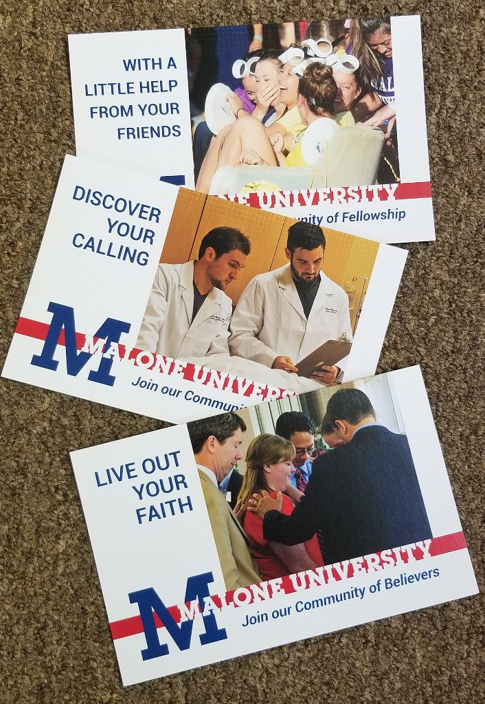 MaloneU's tweet photo. Move-in day is only 2 weeks away! Bring these postcards with you! The more you bring, the better your chances for prizes! #muorientation #malonelife #welcomehome https://t.co/QAOURdmErO