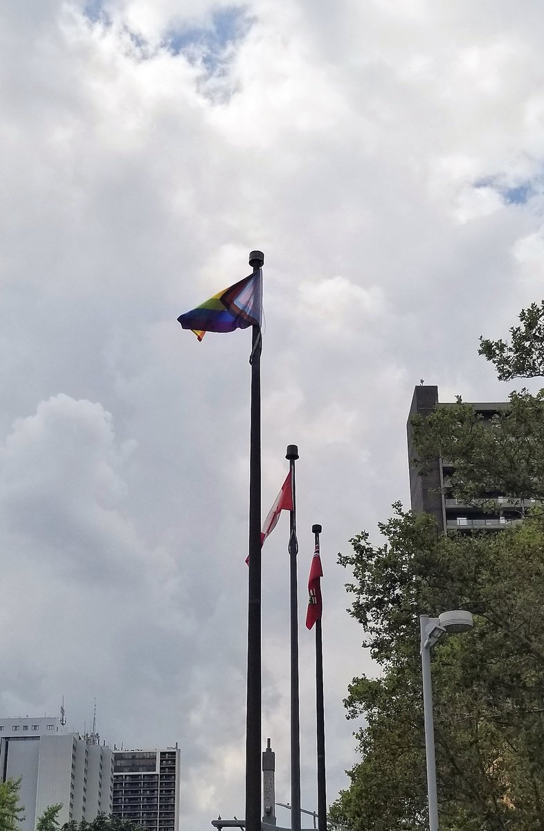 WindsorPolice's tweet image. Proud to be in attendance for the @WEPridefest Flag Raising Ceremony. This year, in support of all LGBTQ2S people, several officers will be wearing rainbow "POLICE" patches until the completion of #WindsorEssexPrideFestival.  We celebrate the #diversity in our communities. #PRIDE