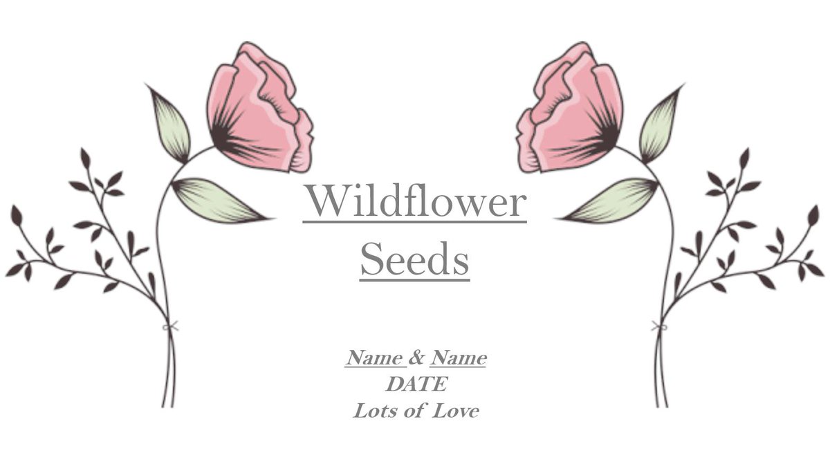 Seedspiration_'s tweet photo. THREAD #weddingideas: (1/5) #Seedspiration Wildflower seeds packets can make the perfect affordable wedding favour costing between 50p and £1 per guest.
Here are a few possible label designs for weddings, all of which can be completely edited to your every wish at no extra cost. https://t.co/52rWBTOq45