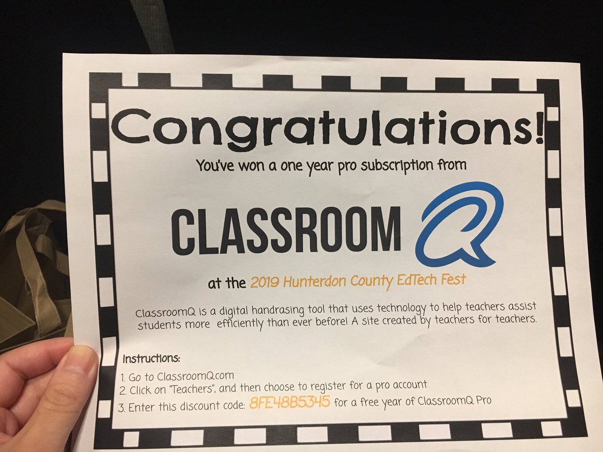MsVuEDU's tweet photo. I finally won a raffle!!! Thanks @theClassroomQ for supporting @HCEdTechFest !! #HCEDTECHFEST https://t.co/QbIEgJ7Ffi
