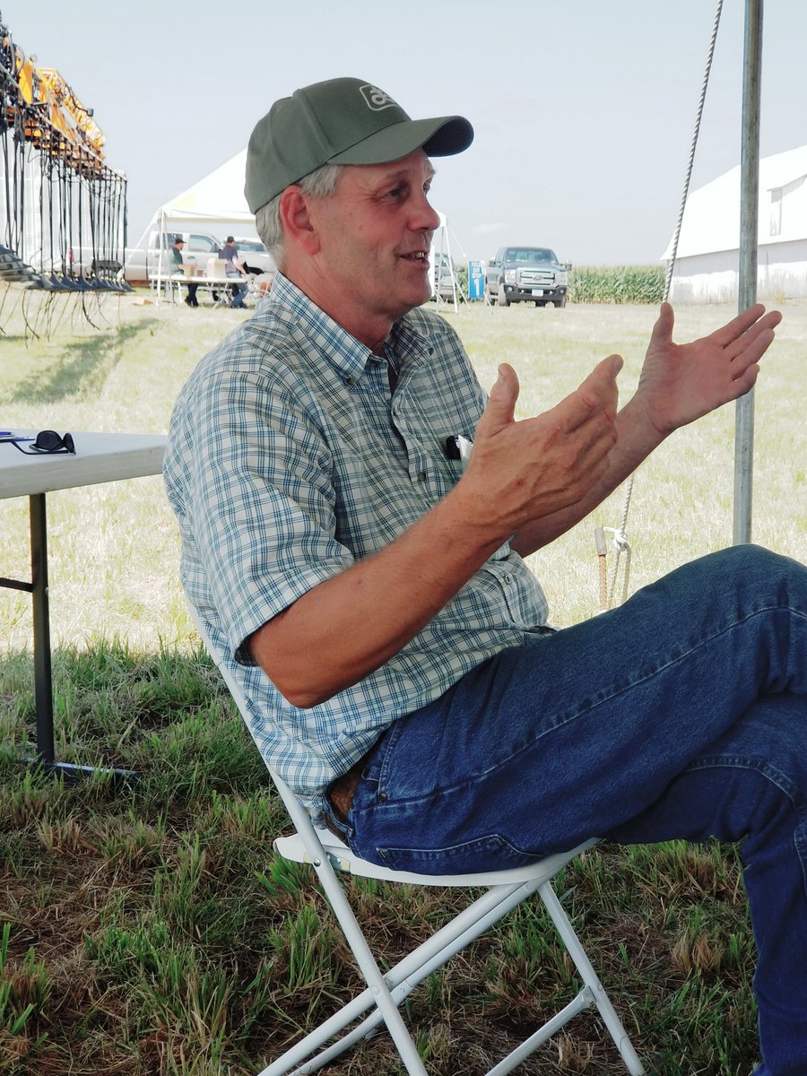 Dean Sponheim: cover crops are there to complement and improve our cash crop. They shouldn't be the priority. <a href="/OnFarmNetworkIA/">On-Farm Network</a> 4R field day at Darin Stolte farm, Olin.