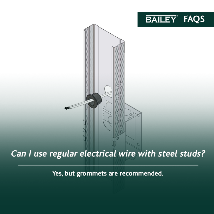 baileymetal's tweet photo. Can I use regular electrical wire with steel studs? Yes, but grommets are recommended. Did you know we have grommets? https://t.co/LuFTVrHSfU We have everything you need for steel framing #baileyfaqs #steelframing https://t.co/kJfqpnCt5W