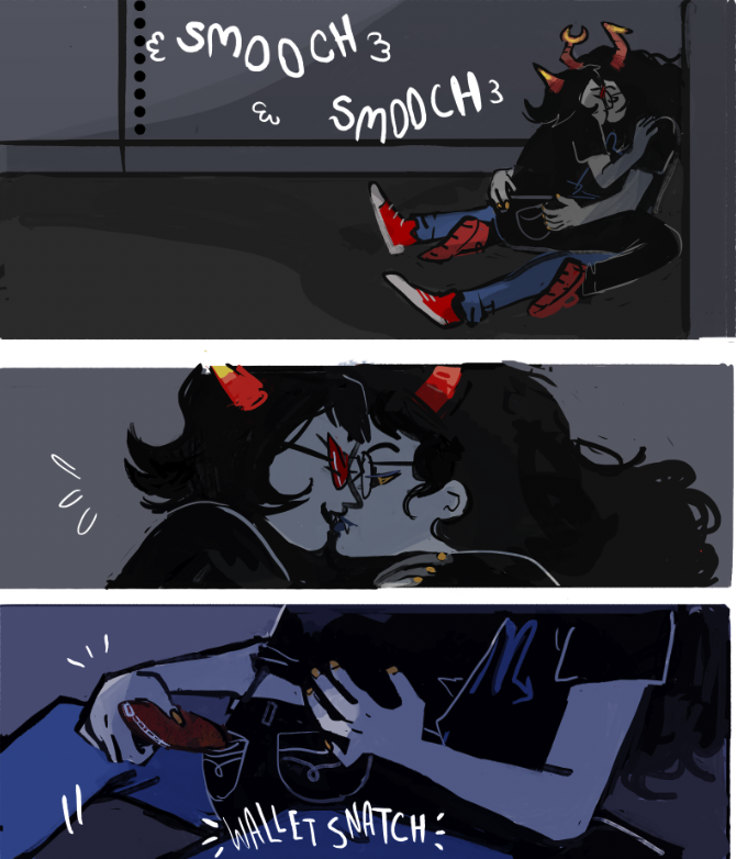 this is a preview of my homestuck ff zine piece(https://t.co/yWS8w6qG97)...... god i love these clowns........!!!!! 