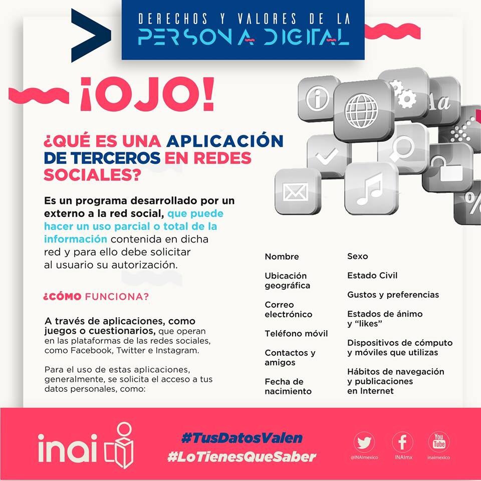 JonnhyMendoza's tweet photo. Cuando enlazas algunas aplicaciones con tus redes sociales, estás autorizando el uso de tus #DatosPersonales a terceros. Descubre cómo funciona. https://t.co/w8GtO9DZWN