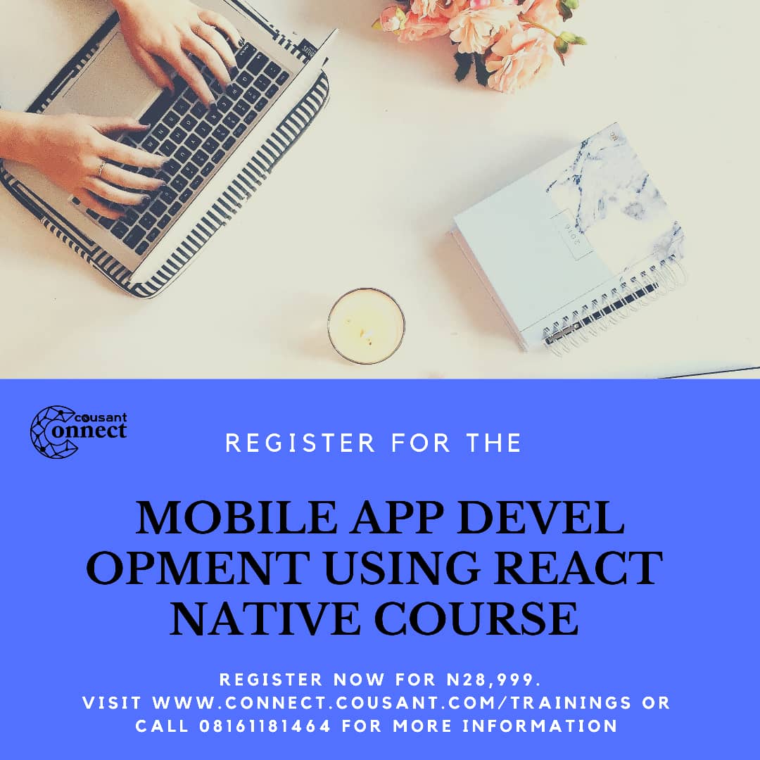 okiTwits's tweet image. Become a mobile app developer with React Native experience, via @cousantconnect's #ReactNativeTraining course.
The course runs through 6 consecutive Saturdays, starting 15th August.
Register via connect.cousant.com/the-mobile-app…
#CousantTrainning