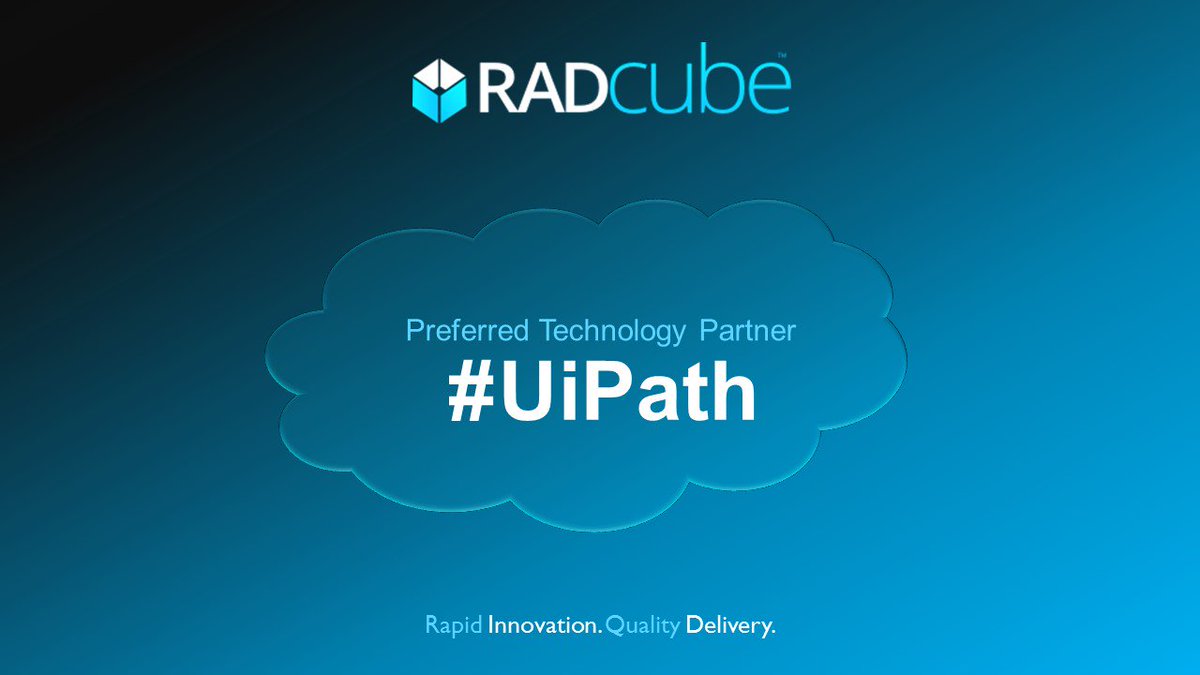 RADcubeAlerts's tweet photo. We're pleased to welcome #UiPath to our growing list of preferred technology partners! 
#RADcube #rapidinnovation #qualitydelivery https://t.co/ssw4B237x0