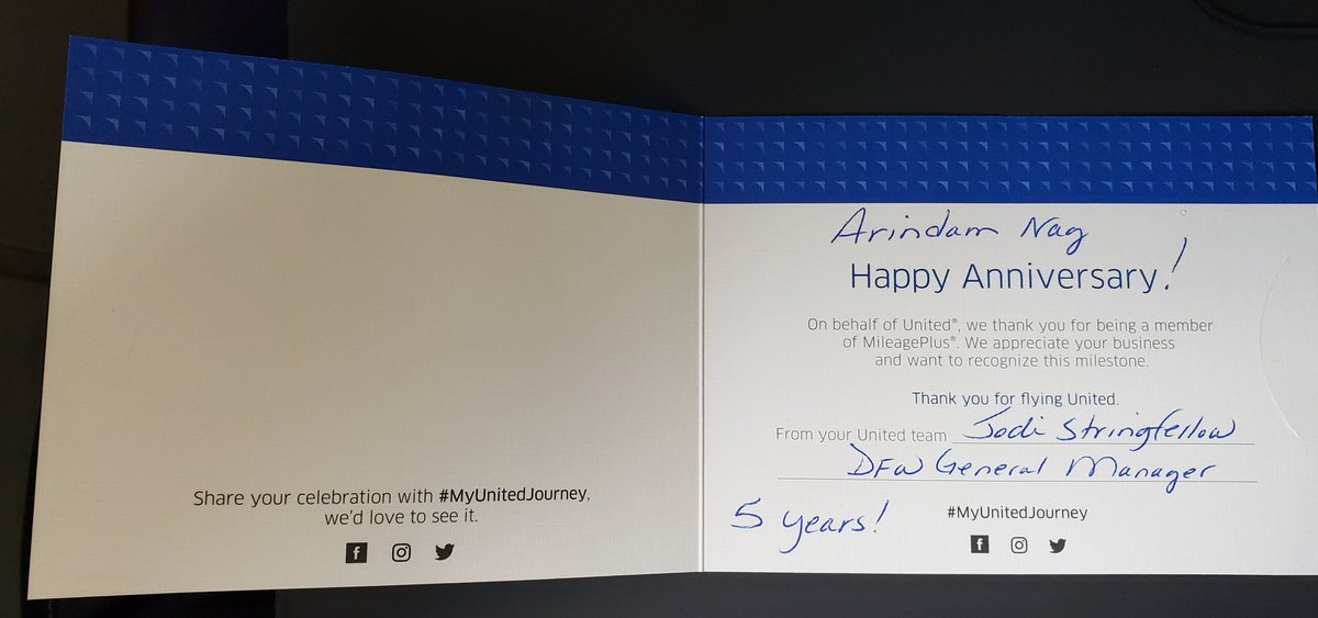 learnbee's tweet photo. #unitedairlines gets A+ for this gesture... as I was boarding a flt, got this card from gate agent! https://t.co/FJtuBg3zMH