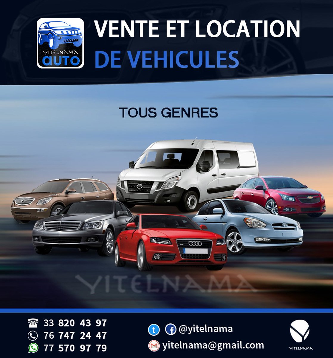 yitelnama's tweet photo. #YitelnamaAuto #Location
Réservez des à présent votre véhicule (Berline, 4x4 ou de luxe) pour la fête de #Tabaski
#MrsGoodDEALZ #kebetu https://t.co/5dfNqhzVGl