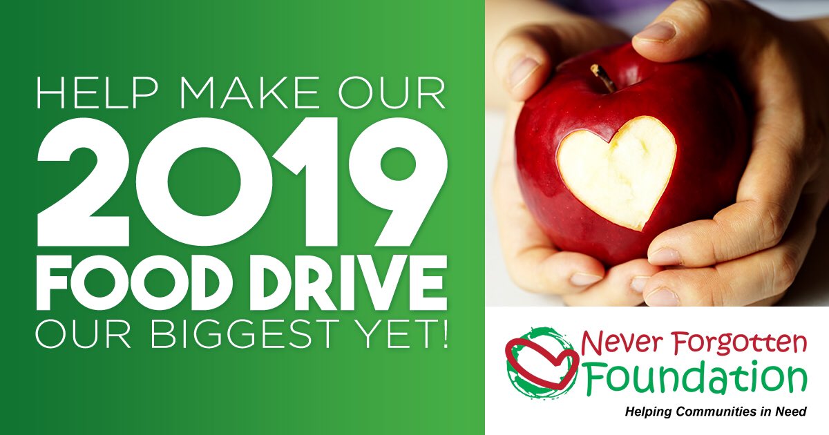 Help Make Our 2019 Food Drive A Success! 

Never Forgotten Foundation (NFF) is a non-profit organization that was created with the sole purpose of bringing a smile to the face of those less fortunate. 

Click the link below for more info 👇
neverforgottenfoundation.org 👈❤️