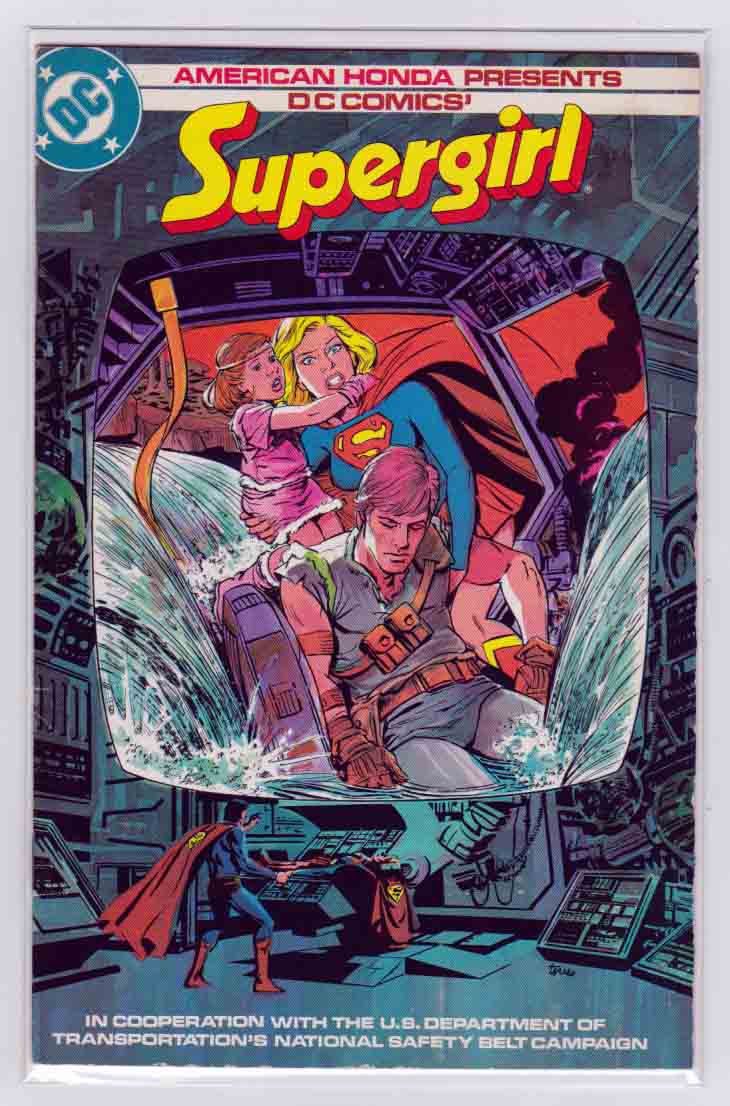 MakeMyComicRare's tweet photo. #Supergirl #1 (1984) by American #Honda Presents #AngeloTorres #JoeOrlando  &amp; #AndrewHelfer American Honda / U.S. Department of Transportation Giveaway. Safety belt campaign issue. Introduction by U.S. Secretary of Transportaion #ElizabethDole. https://t.co/MZHYLAGzMm https://t.co/GbqV46nkhO