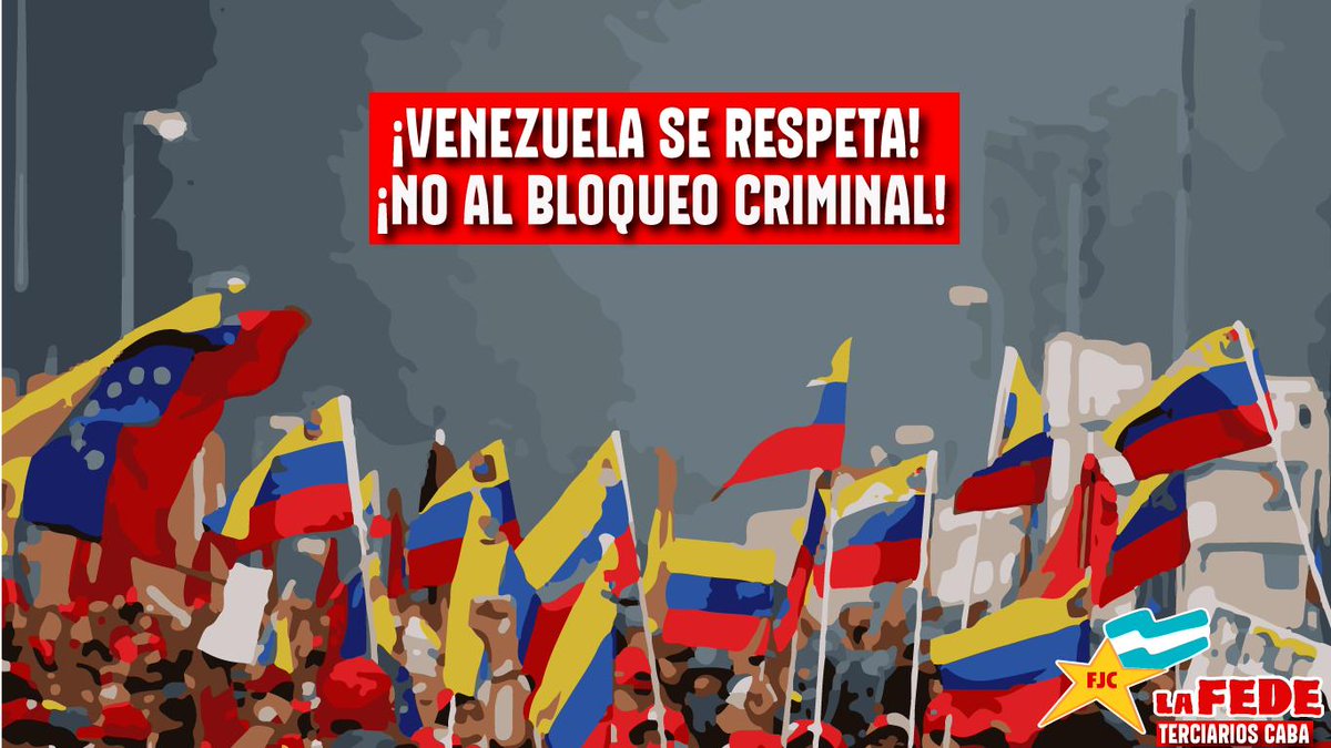 FJCTerciarios's tweet photo. [#VenezuelaNoSeToca]

Desde la Federación Juvenil Comunista — Terciarios CABA expresamos nuestro más enérgico repudio a las maniobras del gobierno de Trump de seguir recrudeciendo la situación en Venezuela.

¡VIVA EL PUEBLO VENEZOLANO!
¡VIVA LA REVOLUCIÓN!

¡VENCEREMOS! https://t.co/6KmWBTLI6m