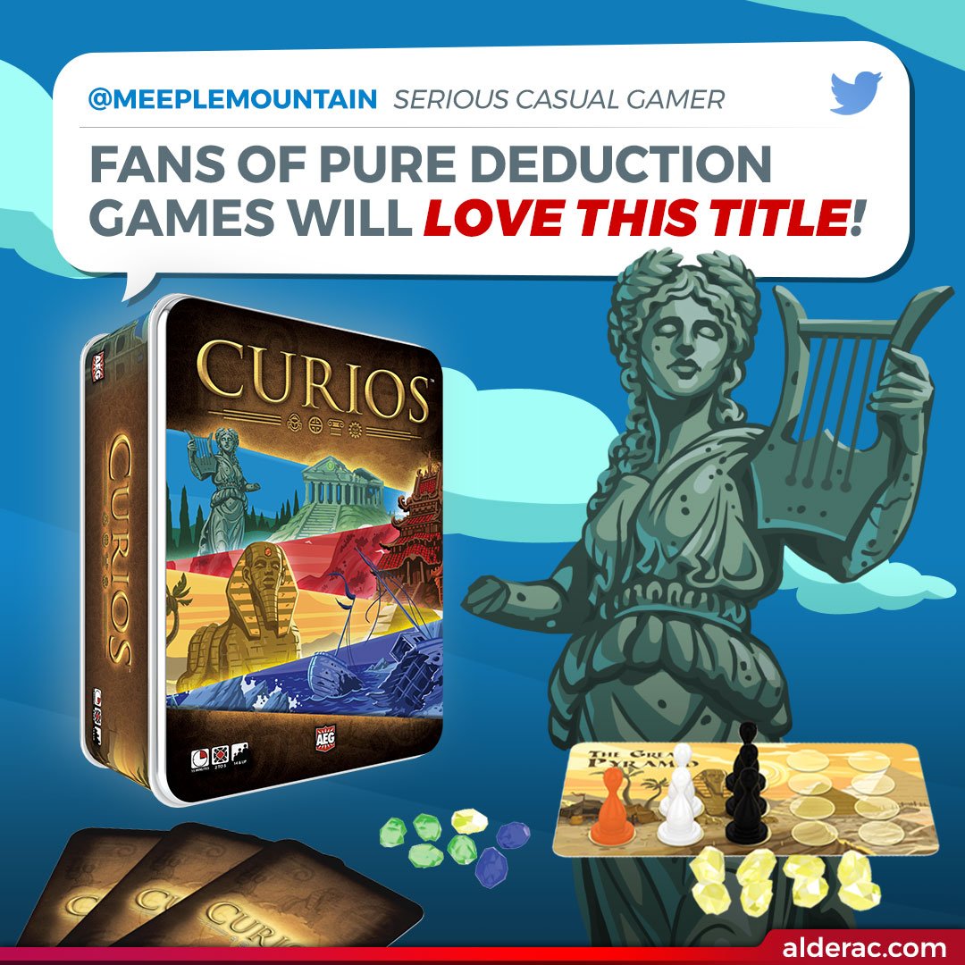 alderac's tweet photo. This year we had so much #Fun at Gen Con, we demoed many new games and received a lot of comments from the #FunExperts, like this one from @meeplemountain  about #Curios.

#Boardgames #Alderac #WeMakeFun https://t.co/2ZUgt1Ax8u