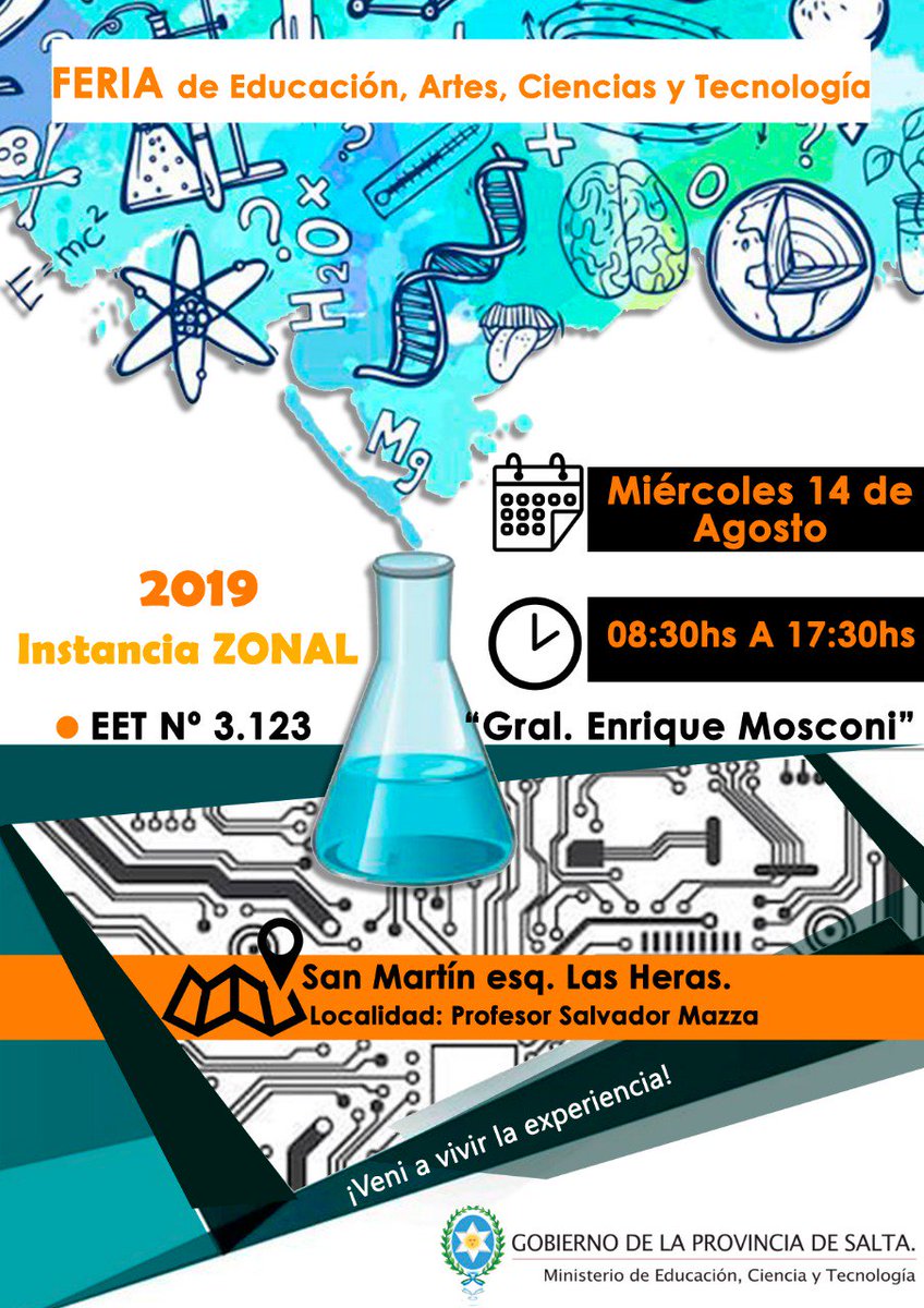 DavidRi89529864's tweet photo. La EET N*3123- Prof Salvador Mazza en su 8*Año consecutivo en la organización de la Feria de Ciencia-Instancia Zonal!
@fguillesaavedra @eet3123 @diegojamoreno #cienciaytecnologia https://t.co/yZHf30clUp