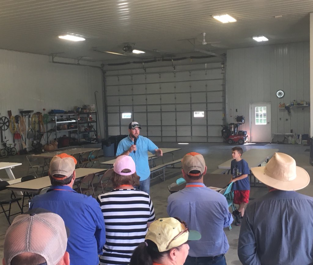 jimbohall's tweet photo. Thanks for hosting us for lunch @GeoffreyRuth. Impressive business growing corn 🌽 &amp; soybeans. Really interesting to hear about the irrigation of dairy effluent in partnership with @tulsdairy which produces a natural fertiliser and soil conditioner. #rabocottontour @polanna1 https://t.co/pz1hG3Ey1b