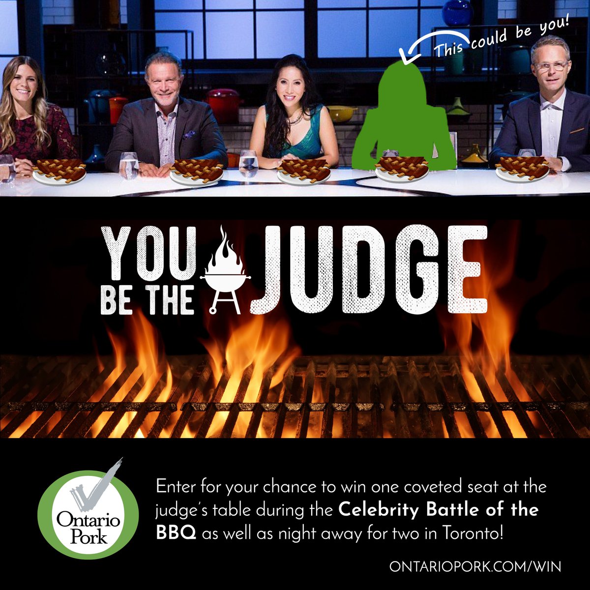 OntarioPork's tweet photo. Want to learn from Food Network chefs? Do you like free BBQ and unlimited drinks?
Win tickets to Celebrity Battle of the BBQ, judge the entries, and help pick a winner.
Tell us what makes you a good judge in a single social media post. Hashtag it #bestporkjudge. https://t.co/v5zHicPTWn