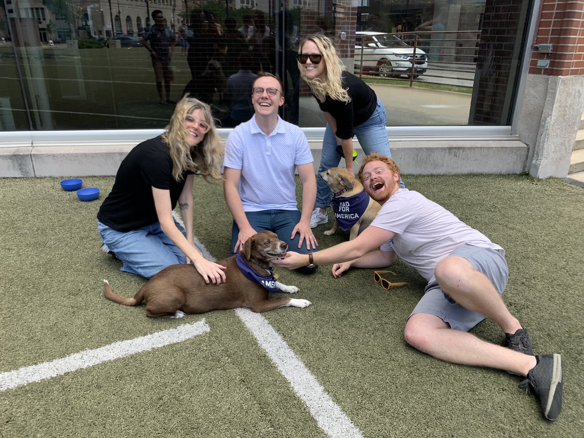 proofofshannon's tweet image. A few of the Team Pete Video crew @ItsGarret @goochie3 had some special time with a certain pair of fuzzy brothers you may or may not be familiar with... #firstdogs #petebuttigieg