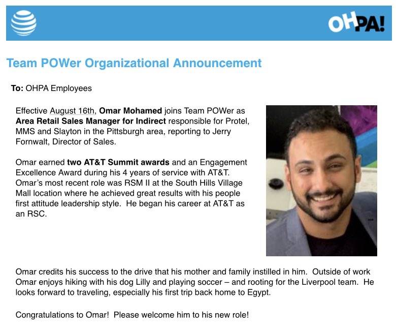 thEgyptianpharo's tweet photo. Couldn’t be happier for this news❗️Begging of a new Adventure❗️Thanks to ATT for the best career and my teams that helped me get there ❗️ 1 goal achieved, now more to accomplish. #OHPACalypse #RiseofPOwer #lifeatatt https://t.co/Z6SgCmMfoe