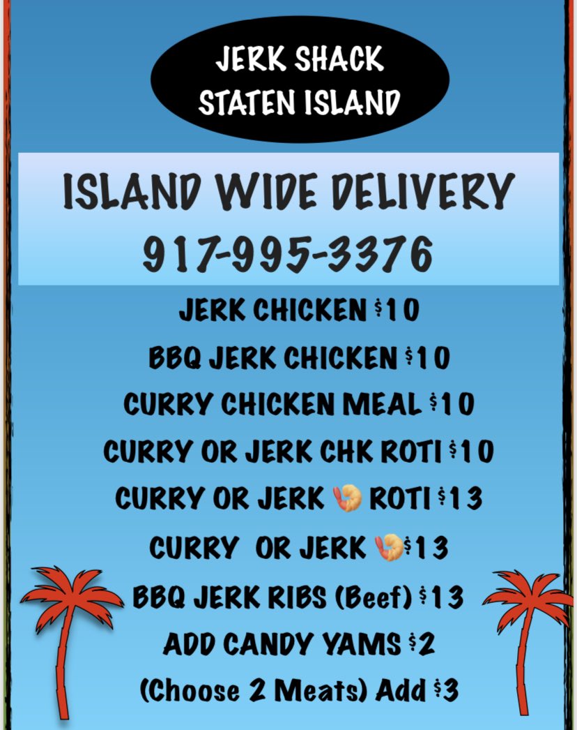 realjerkshack's tweet photo. WEDNESDAY #DINNERMENU #PREORDERING IS NOW OPEN  UNTIL 6:00 DELIVERIES LEAVVING AROUND 6:30/7:00 🙌🏾🙌🏾🙌🏾🙌🏾🙌🏾🙌🏾🙌🏾🙌🏾🙌🏾🙌🏾 #TEXT #9179953376 and then we are dropping off food to #AMAZON AT THE 10:15 pm break . DONT MISS THIS MENU! 🇬🇾😲🙌🏾👀✌🏾#DELIVERYONLY $20 minimum to order https://t.co/BHasE9m7sk