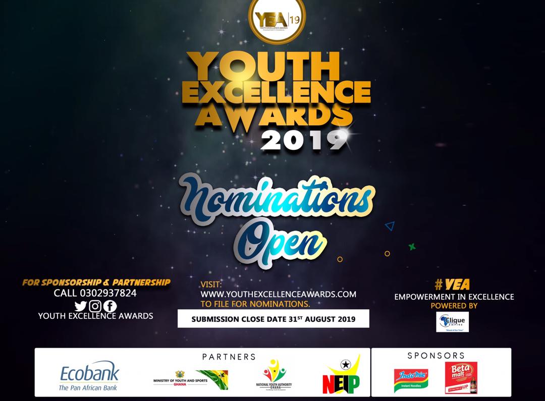 YEAwardsgh's tweet photo. Be part of the Youth Excellence Awards 2019 Nominees.
Get your Nomination form from 
https://t.co/bQ9a0h2kTS  or Call now!!!
Cc:@EcobankGhana @Indomie_ghana @BetaMalt @Paradise_MineralWater
@National_Youth _Authority @YouthExcellenceAward
@ghmediasch @NeipGhana https://t.co/VQIgBMGKoe