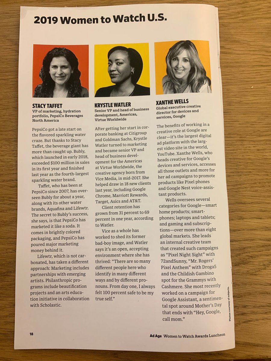 VICEComms's tweet photo. Today @virtueworldwide senior vice president &amp; head of business development @krystlewatler was honored at @adage Women to Watch luncheon. Congrats Krystle! https://t.co/yuy7NVHkoJ