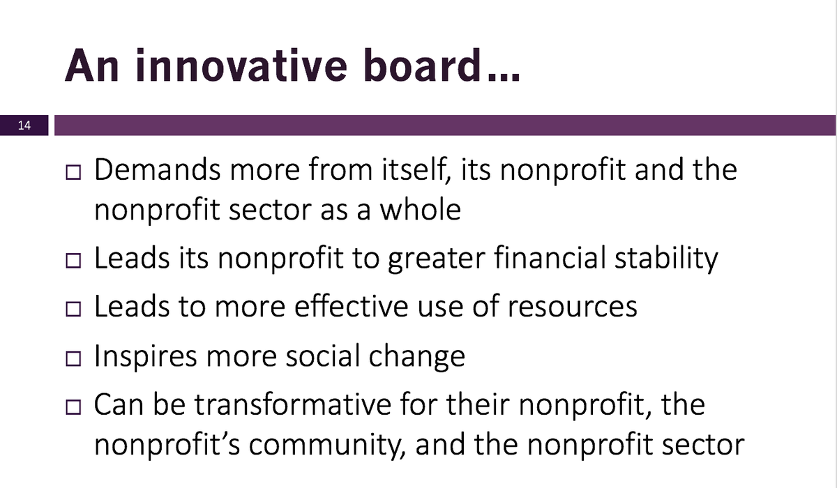 AxelsonCenter's tweet image. Here are some characteristics of an innovative board. @MaryMorten #CEOBootCamp