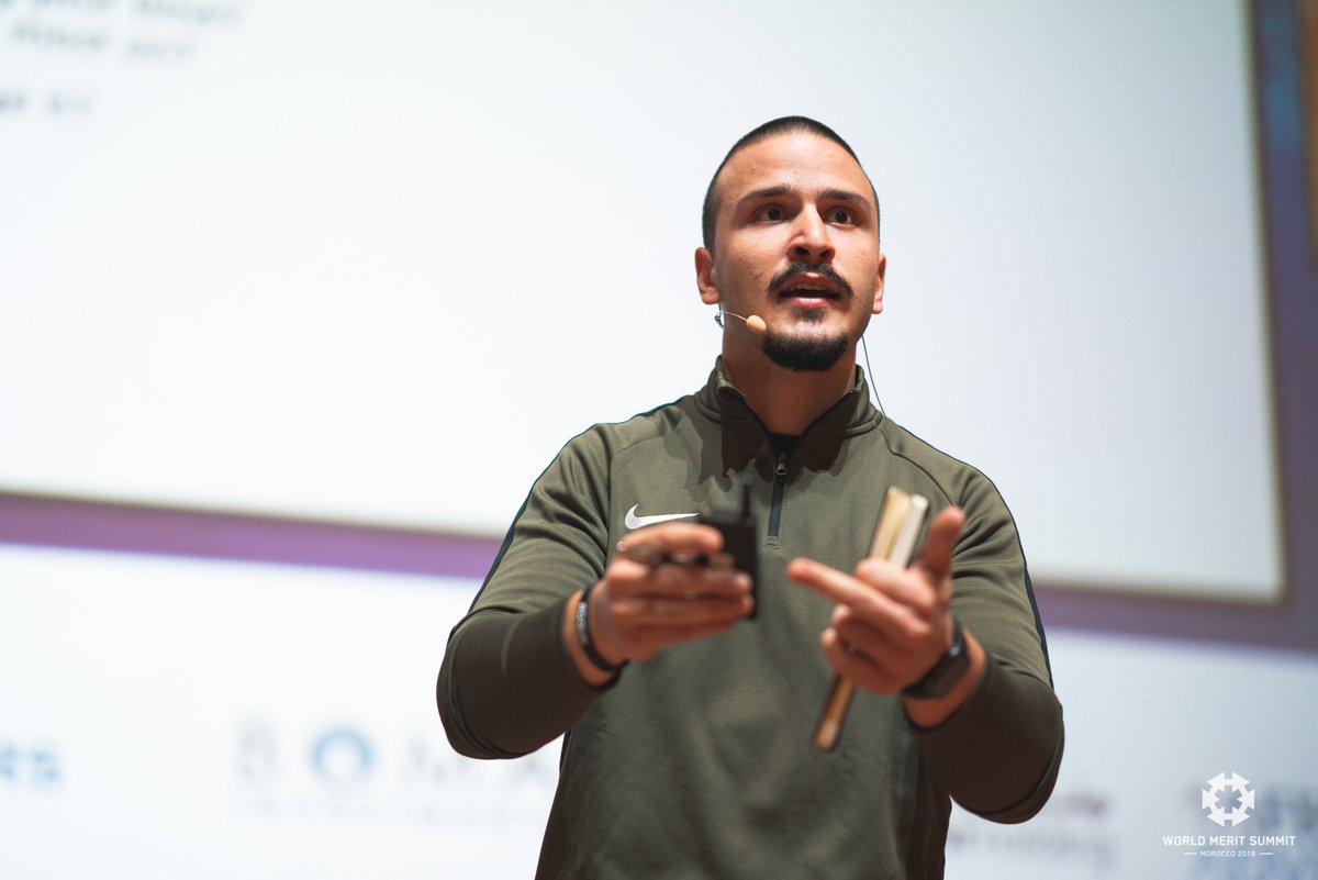 MeritMorocco's tweet photo. #DAY3 #MeritSummit2019 
Champions are made, and then they make their worlds better, and that's exactly what our speaker @waleedabunada had to show us with his project Champ Camp.
#MeritImpact #OCPimpact #WorldMeritMorocco #UM6P #OCP_SDG
#AfriCanDo
#Morocco https://t.co/rszIc91l0b