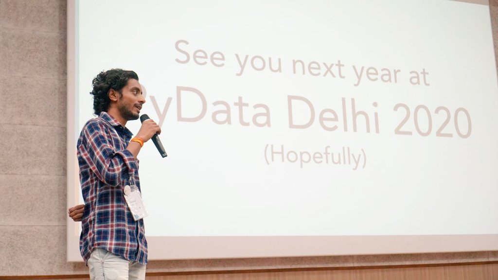sanketverma1704's tweet photo. #PyDataDelhi19 is a wrap. Huge thanks to all the attendees, speakers, sponsors, reviewers and awesome volunteers. Great to have @oddanomaly as Co-Chair. Thanks @NumFOCUS for supporting us. @PyDataDelhi has always been close to my heart and now it's even more. See you in 2020. π₯ https://t.co/bRd4Al8HA8