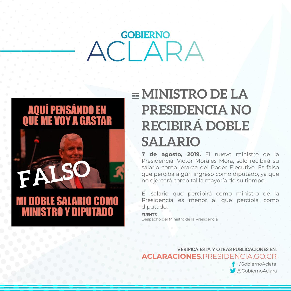 gobiernoaclara's tweet photo. #GobiernoAclara Ministro de la Presidencia no recibirá doble salario

https://t.co/YAWsQB1UU9 https://t.co/tRc9DAgD0d