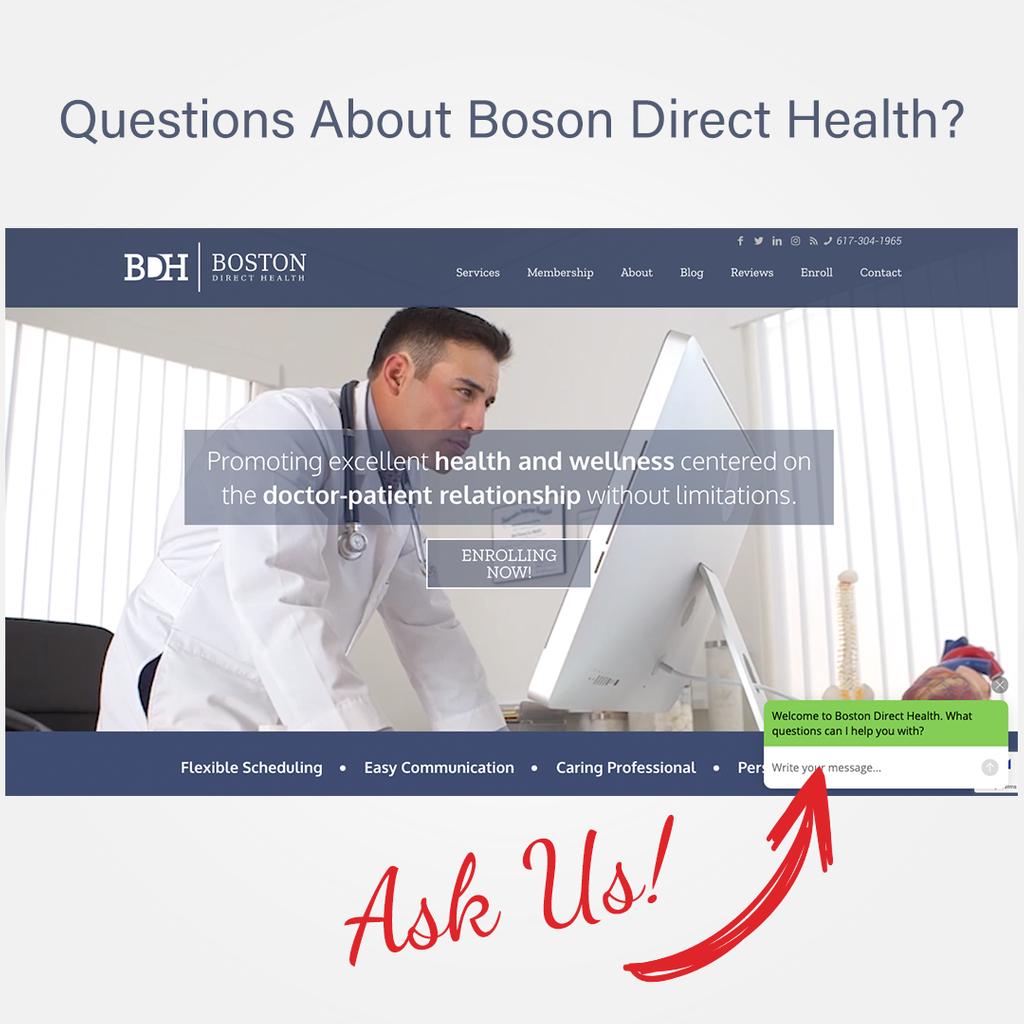 BostonDirect's tweet image. Head over to bostondirecthealth.com and ask us any questions you have about our services or membership!