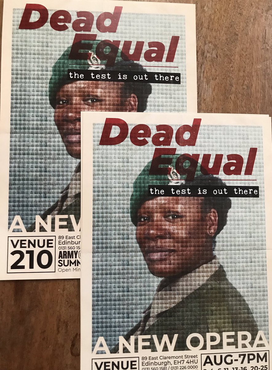 neilsexton659's tweet photo. First night of 3 in #Edinburgh. So why wouldn’t Mrs S and I try #Army@The Fringe? Modern opera #DeadEqual. Brilliant - 3 really talented singers portraying women in war. And stumbled on a lovely little French restaurant en route back to @edinburghcastle mess. Great evening! https://t.co/A8R8cLWN1u