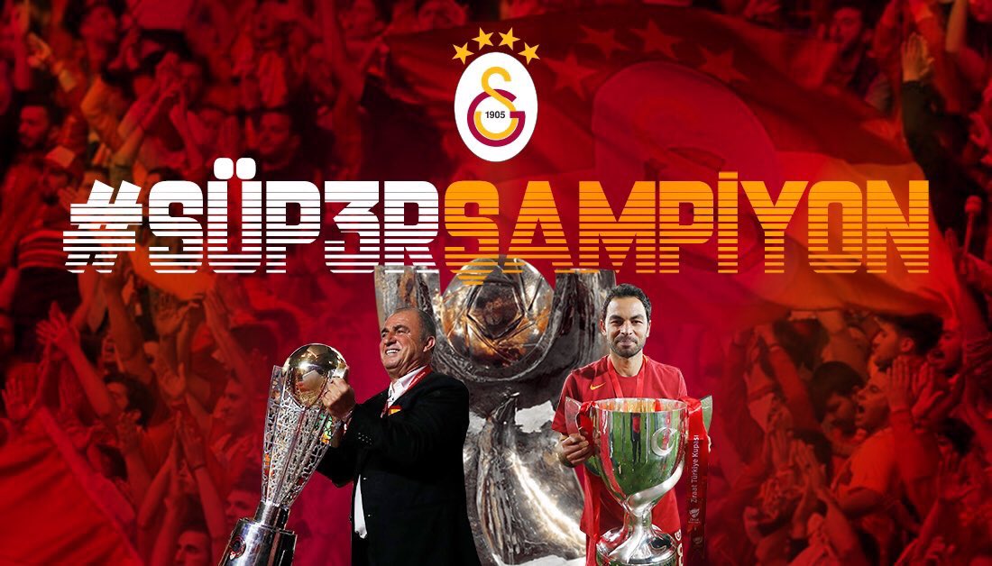markajmedya's tweet photo. 🏆#Galatasaray, #Akhisarspor ’u mağlup ederek Süper Kupa’nın sahibi oldu. Sarı kırmızılılar, #Fatih #Terim ile 2018-2019 sezonunu 3'te 3 yaparak kapatıp, 2019-2020 sezonunu kupa ile açtı.

#süp3rşampiyon #süperşampiyon #süperkupa #galatasaray #fatihterim #ümitdavala #akhisar https://t.co/PiHa4jlMWr