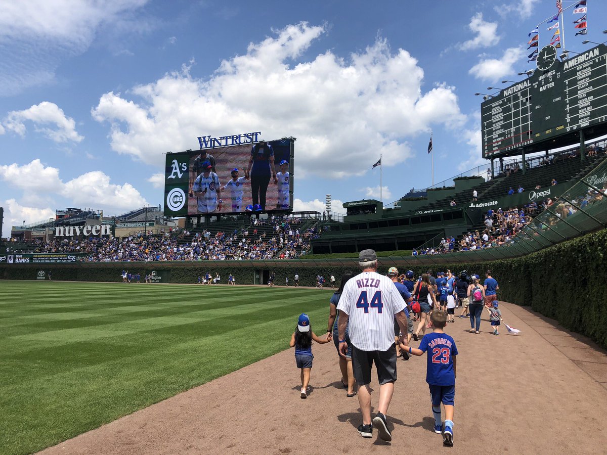 ClarktheCub's tweet photo. Paraded with my crew before today’s game! 😎⚾️ #ClarksCrew https://t.co/wVCs9VwJwA