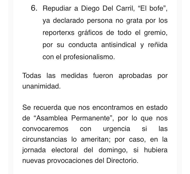 somostelam's tweet photo. Segunda parte de lo votado y aprobado por unanimidad en asamblea https://t.co/Ew65R8q8LG