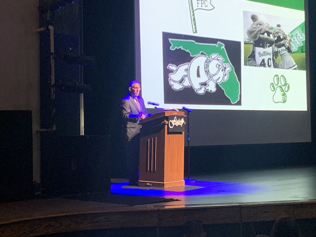 FPCHS's tweet photo. Principal Mr. Russell welcoming the incoming FPC Bulldogs! https://t.co/mffDOnn3Pq