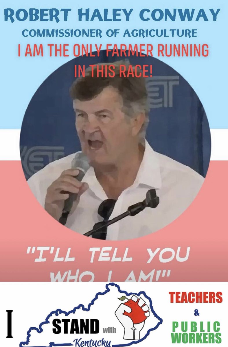 Jpcantwell10's tweet photo. Let’s make this go VIRAL! SHARE SHARE SHARE!!!!! Robert Haley Conway for Ag Commissioner!! #VoteNov @RHConwayforKY #AgCommissioner #WednesdayThoughts #KyBorn #OnlyFarmer #KyTeachers #ProMedicalCannabis #Ky4MM #KyMomsForMedicalCannabis #Share #FancyFarm2019 https://t.co/BwoBUDt1Hq