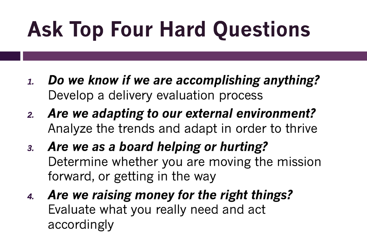 AxelsonCenter's tweet image. Board members should ask themselves these 4 questions. @MaryMorten #CEOBootCamp