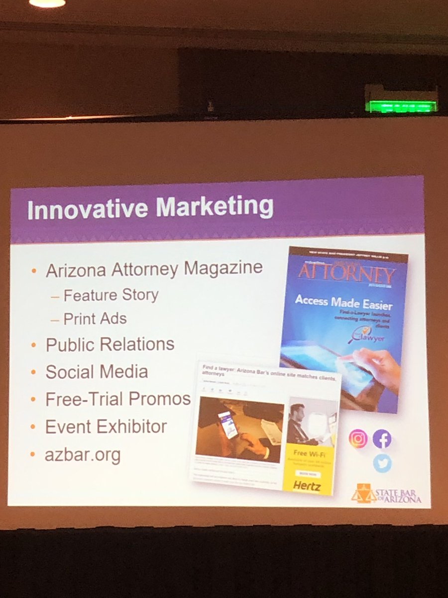 NABE_News's tweet photo. It is not enough to build Find a Lawyer, you must market it. Here’s the @StateBarofAZ approach. #naBEMoreKnowledgeable https://t.co/6gJFdic3pg