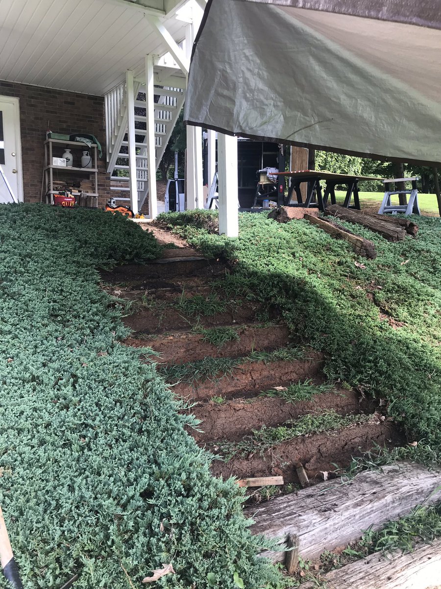 abethehandyman's tweet photo. From scary hazardous to sturdy safe and beautiful deck stairs, landing with handrails. #handyman #ashevillehandyman #homeimprovement #deckproject #biltmorelake #biltmorevillage #biltmoreforest #lakejunaluska https://t.co/DLrNj8JLhH
